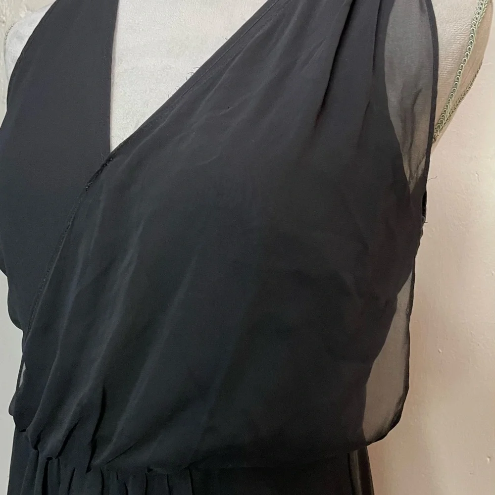 #0156 The Limited Black Sheer Overlay Open Back High-Low Dress-4 - Picture 3 of 12